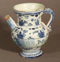 Tin Glazed Blue and White Pitcher