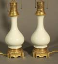 Pair of Celadon Ground Porcelain Lamp Bases