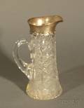 American Brilliantcut Glass and Sterling Silver Mounted Claret Jug