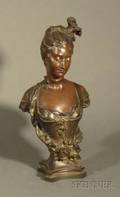 Adrien Etienne Gaudez French 18451902 Bronze Bust of Louise Princess of Austria c 1885