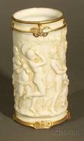 Stained Ivory Porcelain Art Nouveau Style Vase