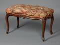 Rococo Revival Needlework Upholstered Beechwood Vanity Bench