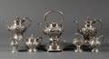 Five Piece S Kirk  Son Sterling Repousse Tea and Coffee Service
