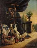 Attributed to Gideon Collman GermanAmerican b circa 1831 Scene with Monkey and Dog