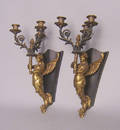 Pair of gilt metal sconces