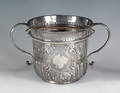 Large English silver caudle cup ca 17051706