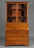 George III Mahogany Bureau Bookcase