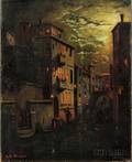 Italian School 19th20th Century Canal at Night