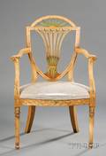 Late George III Painted Open Armchair