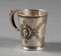 Albert Coles Coin Silver Medallion Mug