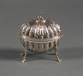 Jones Ball  Poor Coin Silver Covered Butter Dish