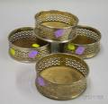 Two Pairs of Silver Plated Wine Coasters