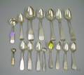 Approximately Sixteen Coin Silver and Sterling Silver Spoons