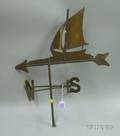 Cut Sheet Iron Sailboat Weather Vane with Directionals