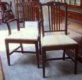 Set of Six John D Raab Regencystyle Inlaid Mahogany Dining Chairs with Upholstered Slip Seats