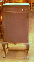 Mahogany Veneer Music Cabinet with Ball and Claw Feet