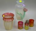 Five Assorted Art Glass Table Items