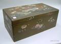 Large Chinese Abalone Inlaid Floral and Bird Decorated Lacquered Lap Desk