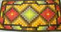 Wool Yarn Geometric Blocks Pattern Hooked Rug
