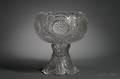 Colorless Cut Glass Punchbowl on Stand