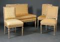 Fourpiece Suite of Louis XVI Style Graypainted and Parcelgilt Seating Furniture