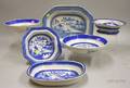 Six Pieces of Masons Cantonstyle Blue and White Transfer Ironstone Serving Tableware