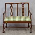 Childs Federalstyle Inlaid Mahogany and Maple Double Chairback Settee