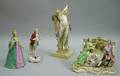 Four Assorted German Handpainted Porcelain Figures and Figural Groups