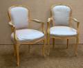 Pair of Louis XV Style Upholstered Carved Beechwood Armchairs
