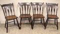 Set of Four Painted Windsor Thumbback Arrowback Side Chairs