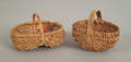 Two miniature splint oak buttocks baskets 19th c