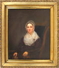 American oil on canvas portrait of a woman ca 1840