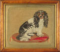 Victorian wool needlework of a dog