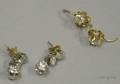 Two Pairs of Retro Gold and Diamond Earrings