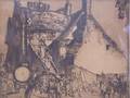 Framed Etching of Figures on a Town Street by Sir Frank Brangwyn British 18671956