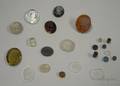 Group of Assorted Loose GlassCrystal Intaglios and a Sterling Silver Onyx Intaglio Ring