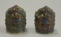 Pair of Chinese Silver Siamese Repousse Cuffs