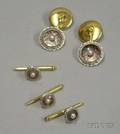 Larter Bros 14kt Gold Abalone and Pearl Dress Set