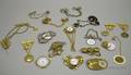 Assortment of Mostly Costume Clock Face Jewelry Sweater Guards and Other Brooches