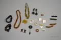 Assortment of Victorian and Later Amber MotherofPearl Tortoiseshell and Black Jet Jewelry