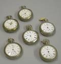 Six Open Face Pocket Watches