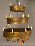 Painted tin threetier chandelier