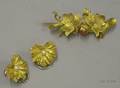 18kt Gold Grape Leafform Earclips and a Similar Leafing Branch Brooch