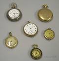 Six Mostly Goldfilled Pendant and Pocket Watches
