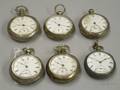 Six Coin Silver Open Face Lepine Keywind Pocket Watches