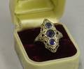 Art Deco 14kt White Gold and Sapphire Ring