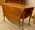 Queen Anne Style Mahogany Deep Dropleaf Dining Table