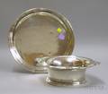 Preisner Sterling Silver Round Serving Tray and Quaker Sterling Silver Bowl