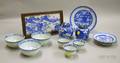 Thirteen Pieces of Chinese Export Blue and White Decorated Porcelain
