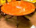 Councill Georgianstyle Circular Inlaid Mahogany and Mahogany Veneer Pedestalbase Dining Table
